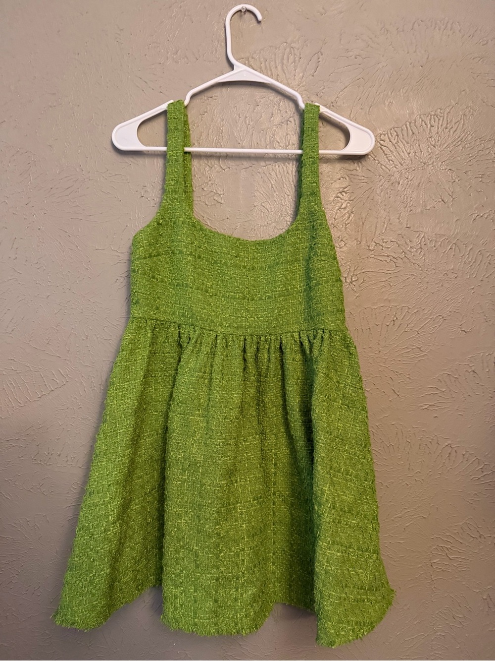Zara Lime Green Sleeveless Gathered Dress